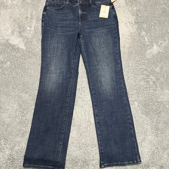 NYDJ Jeans Womens 12 Marilyn High Rise Stretch Denim Straight Leg Blue - Picture 1 of 12